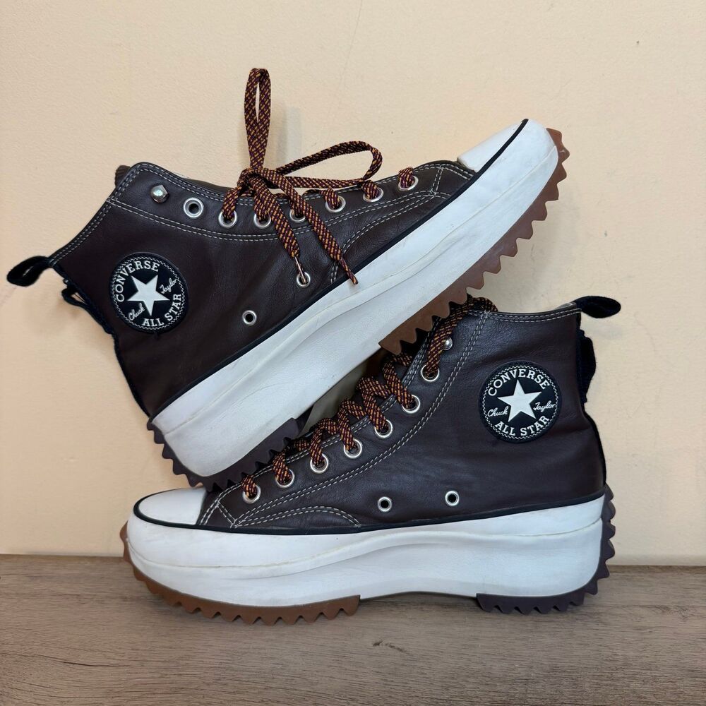 Converse Run Star Hike Platform Leather Hi Top Boots shoes size 10 women’s